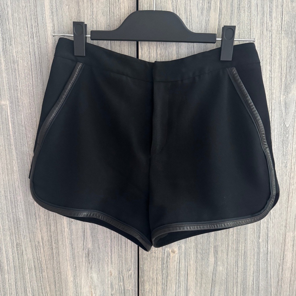 Rag and Bone Leather trim shorts
